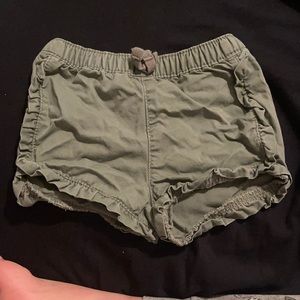 Green shorts for baby girl